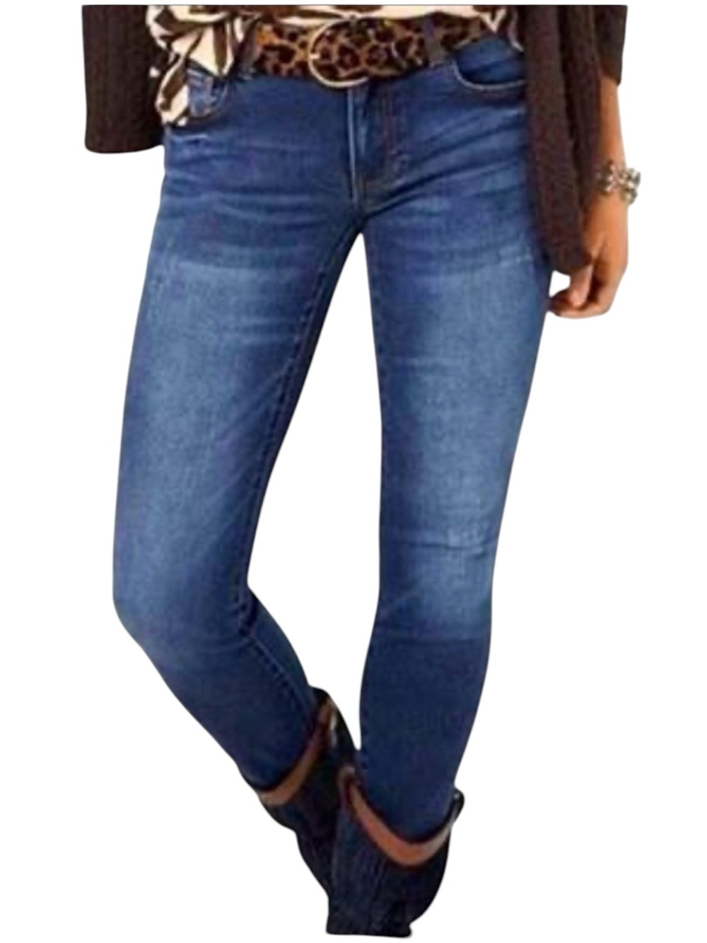 Cabi Women's Dark Wash Mid Rise Blue Skinny Jeans Size 8 Stretch Size 29